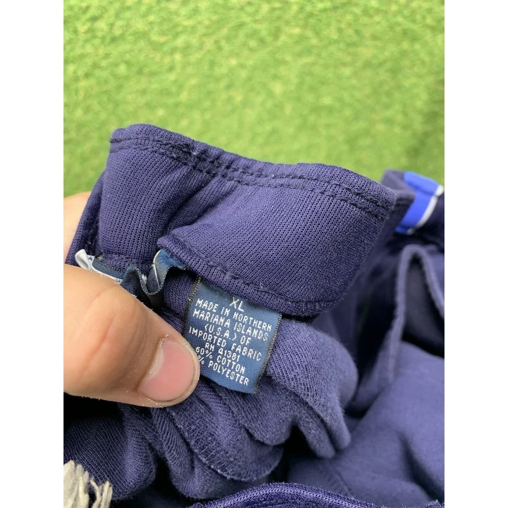Polo Ralph Lauren Sweatpants Mens XL Blue Striped Ankle Zip Big Pony Track 90s